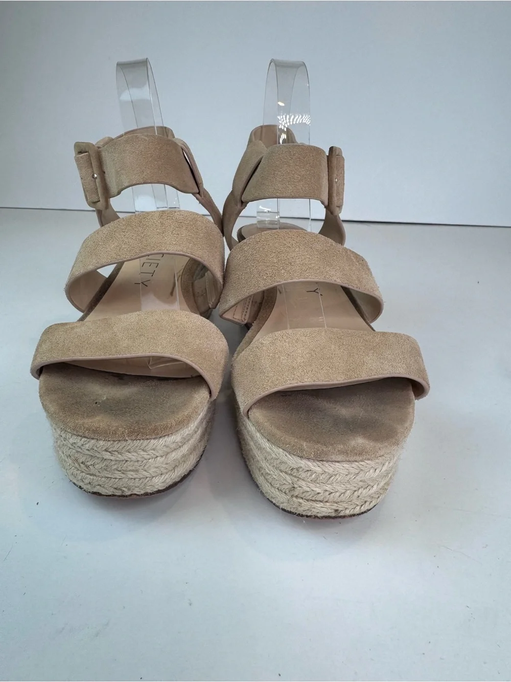 Sole Society Anisa Suede Wedge Espadrille Sandals ankle Size 8
